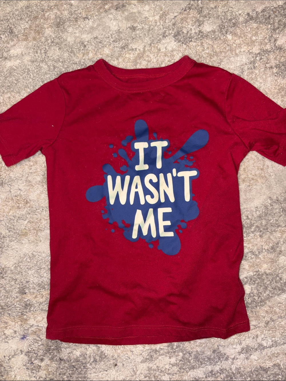 3/$20! Kids 5t The Children's Place Red Blue & White "It Wasn't Me" tshirt funny